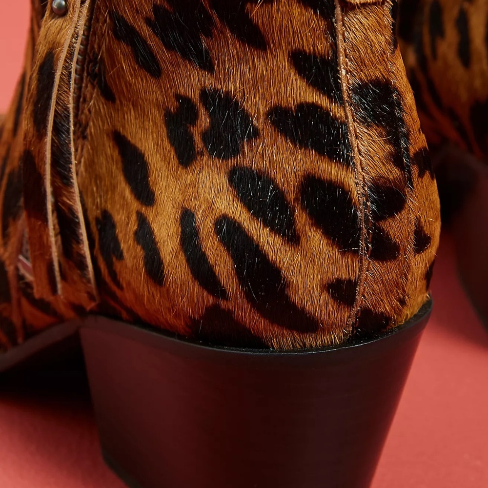 Anthropologie Sam Edelman Walden Half Hair Leopard Booties 8 - Picture 4 of 8